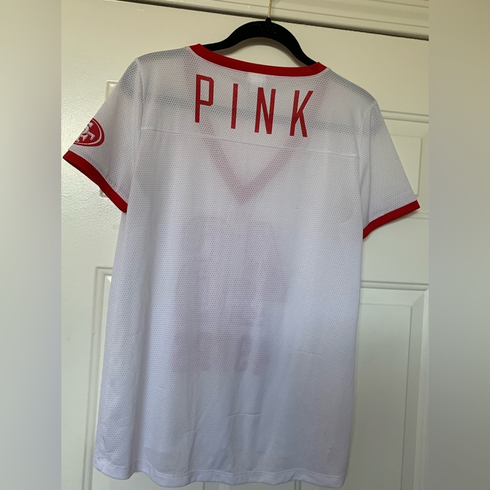 San Francisco 49ers Sequin Victoria’s Secret PINK Jersey Shirt 🌴 - Picture 2 of 8